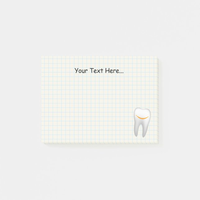 Notas Post-it® Oficina dental sonriente del diente del dentista (Anverso)