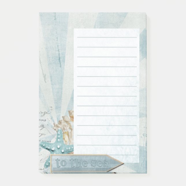 Notas Post-it® Oficina - estrella de mar - playa (Anverso)
