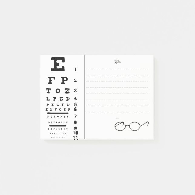 Notas Post-it® Oftalmólogo Optometrista Destino De Ojos (Anverso)