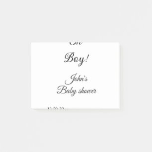 Notas Post-it® oh chico chica baby shower añadir nombre fecha año