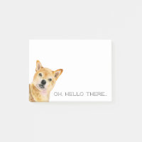 Oh hola allí pintura de la acuarela del | Shiba