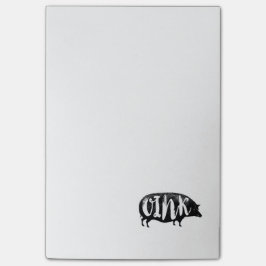 Notas Post-it® OINK cerdo divertido del vintage