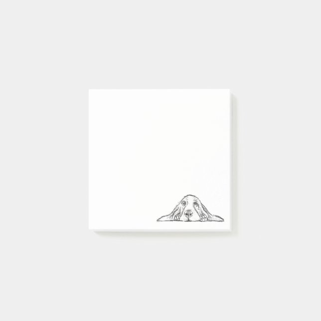Notas Post-it® ojos de perrito simple blanco negro (Anverso)