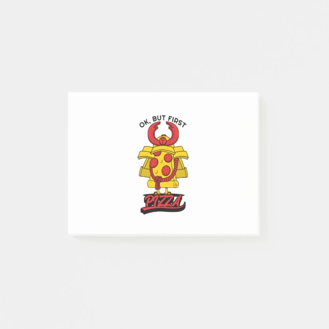 Notas Post-it® Ok, Pero Primero Pizza (Anverso)