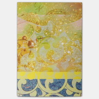 Notas Post-it® Olas / Brillos azules amarillos brillantes en chis
