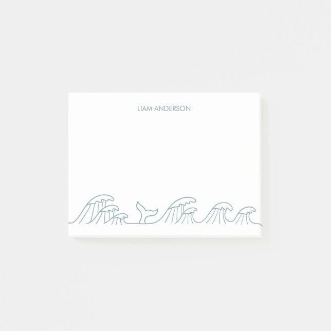 Notas Post-it® Olas del océano niños costeros personalizados (Anverso)