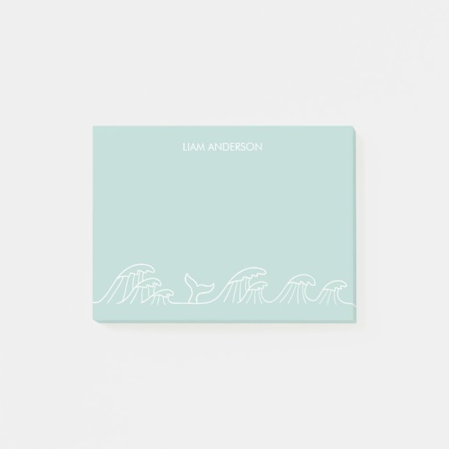 Notas Post-it® Olas del océano niños costeros personalizados (Anverso)