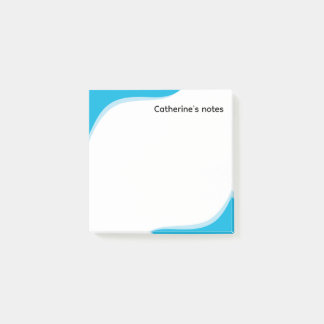 Notas Post-it® Olas simples azules y negras personalizables
