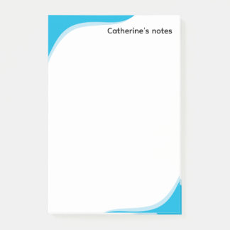 Notas Post-it® Olas simples azules y negras personalizables