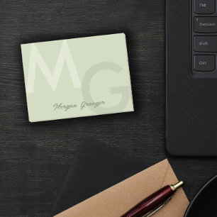 Notas Post-it® Olive Green Minimal Limpio Moderno Gran Monograma