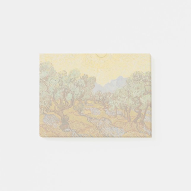 Notas Post-it® Olivos de Van Gogh cielo sole amarillo (Anverso)