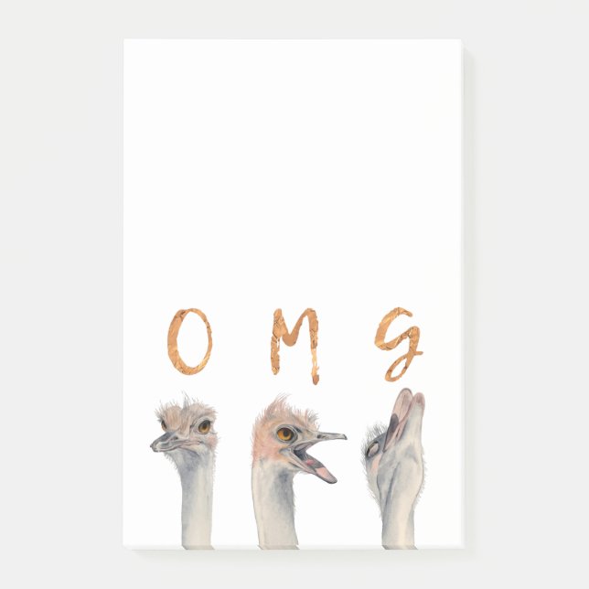 Notas Post-it® OMG Ostriches (Anverso)