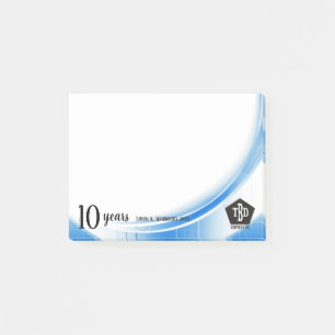 Notas Post-it® Onda azul premio del aniversario del empleado de