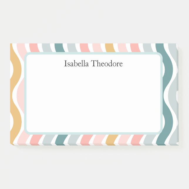 Notas Post-it® Ondas Retro Personalizadas (Anverso)