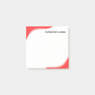 Notas Post-it® Ondas rojas y negras simples personalizables