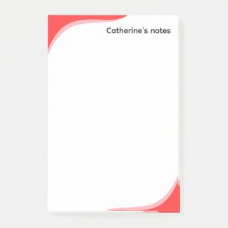 Notas Post-it® Ondas rojas y negras simples personalizables