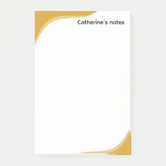 Notas Post-it® Ondas simples amarillas y negras personalizables