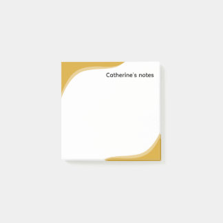 Notas Post-it® Ondas simples amarillas y negras personalizables
