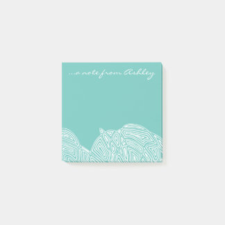 Notas Post-it® Ondas verde azuladas