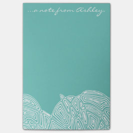 Notas Post-it® Ondas verde azuladas