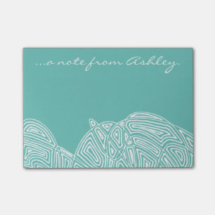 Notas Post-it® Ondas verde azuladas