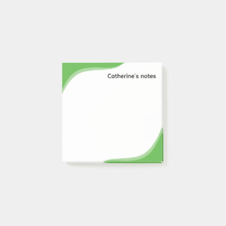 Notas Post-it® Ondas verdes y negras simples personalizables