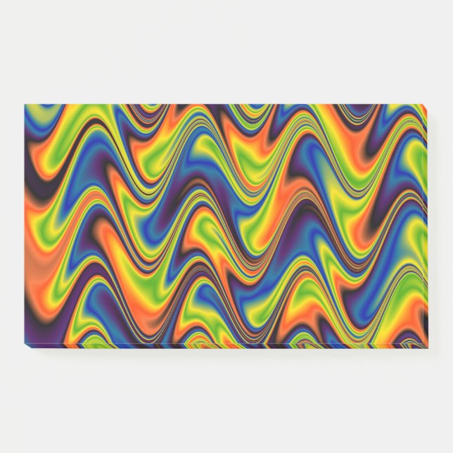 Notas Post-it® Ondulado Multicolor Abstracto (Anverso)