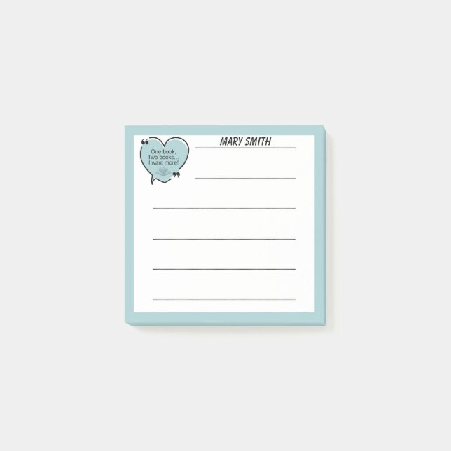 Notas Post-it® One Book, Two Books... I Want More!  (Anverso)