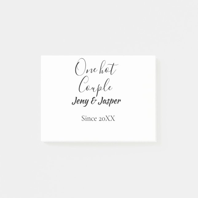 Notas Post-it® One hot couple add name since 20XX year date (Anverso)