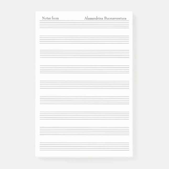 Notas Post-it® Opción de nombre personalizado de papel en blanco  (Anverso)