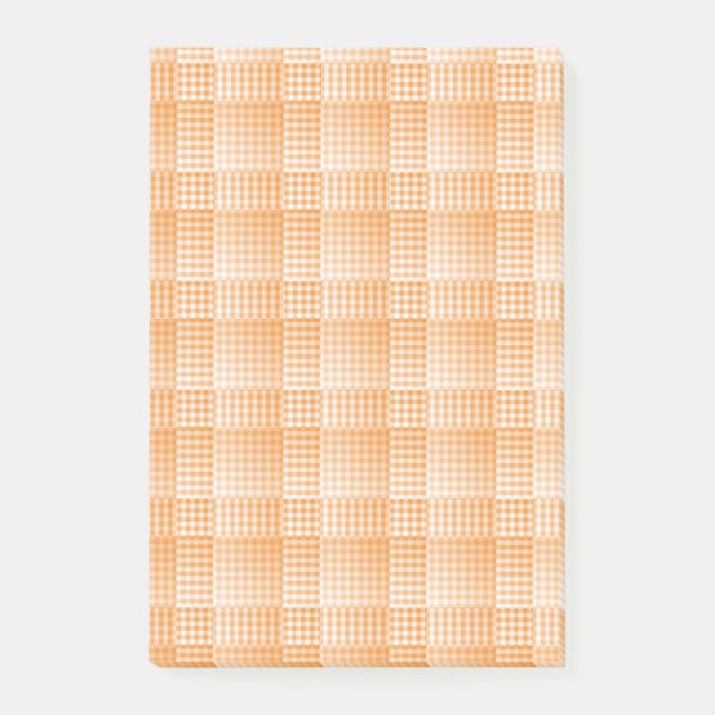 Notas Post-it® Orange White Checker Abstract Pattern (Anverso)