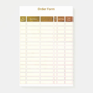 Notas Post-it® order form post it note