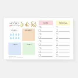 Notas Post-it® Organizador diario simple de Pastel