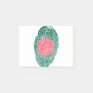 Notas Post-it® Orgullo de la bandera de Bangladesh con huella dig