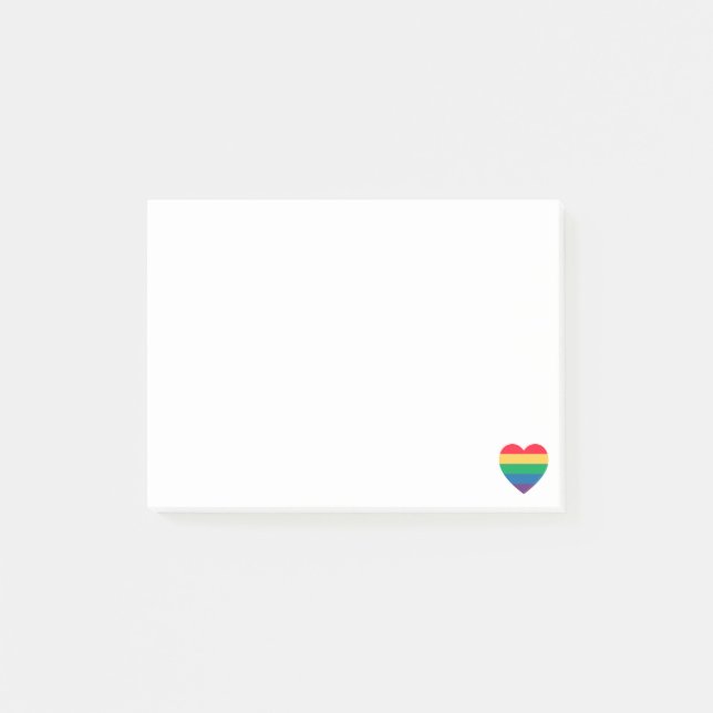 Notas Post-it® Orgullo del corazón del arco iris (Anverso)