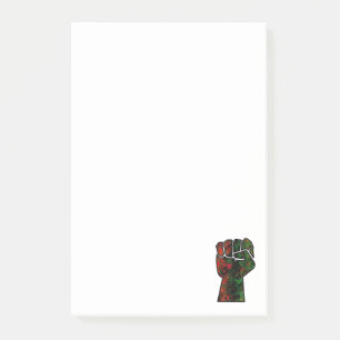 Notas Post-it® orgullo negro bandera panafricana roja verde puño 