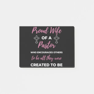 Notas Post-it® Orgullosa Esposa De Un Pastor Que Alienta