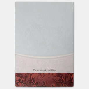 Notas Post-it® Ornamento del vintage rojo y negro