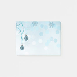 Notas Post-it® Ornamentos navideños de Blue Faux Purpurina