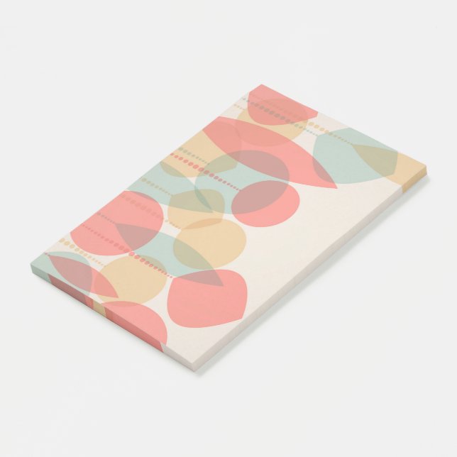 Notas Post-it® Ornamentos retro simplificados, todos impresos 4x6 (En perspectiva)