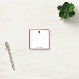 Notas Post-it® Oro blanco rojo moderno con logotipo de negocios