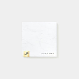 Notas Post-it® Oro elegante y mármol de la plantilla simple