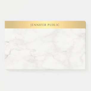Notas Post-it® Oro Moderno Profesional Y Plata Elegante De Mármol