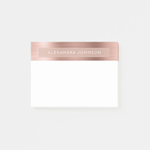 Notas Post-it® Oro Rosa - Relieve metalizado rosa profesional