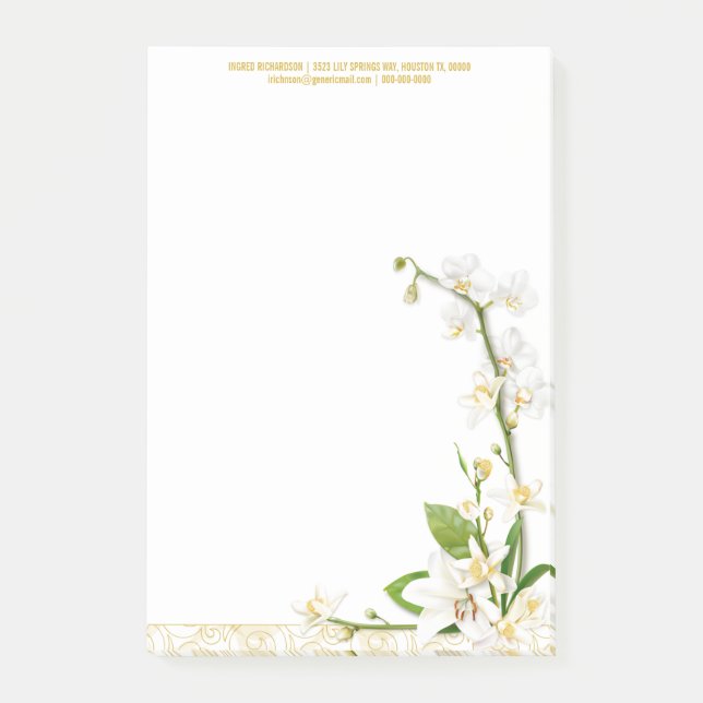 Notas Post-it® Orquídea Lirio Primavera (Anverso)