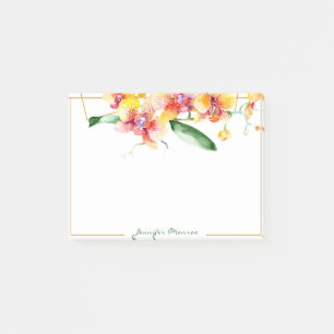 Notas Post-it® Orquídeas rojas y amarillas personalizadas