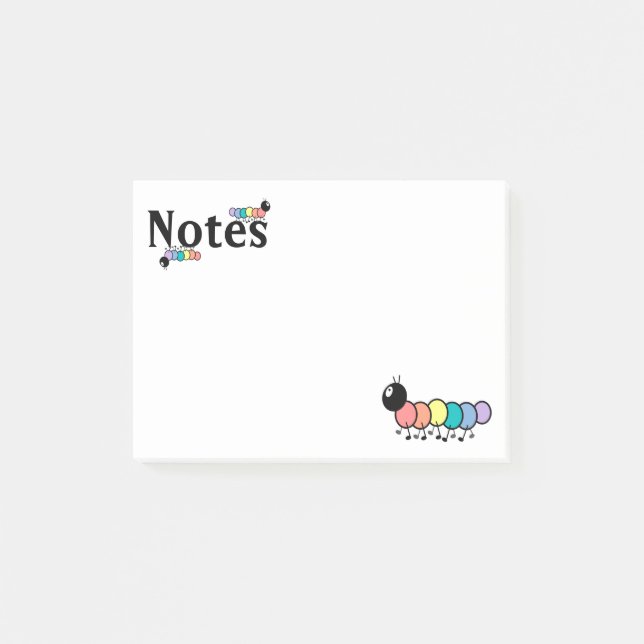 Notas Post-it® Orugas lindas del dibujo animado (Anverso)