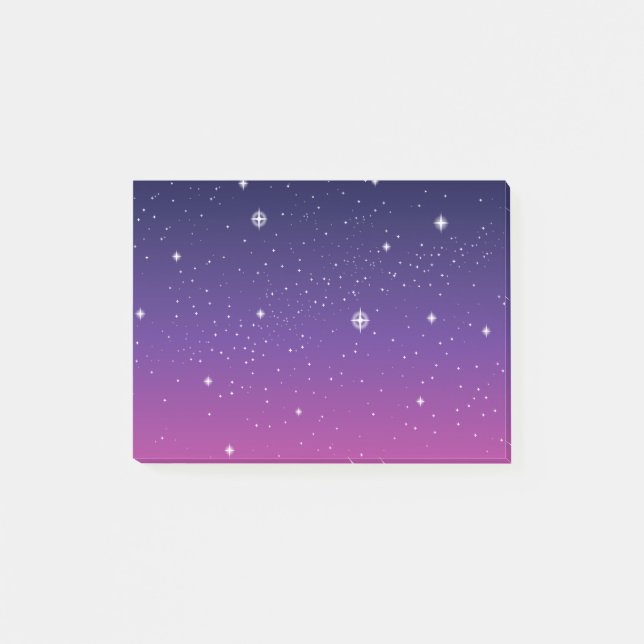 Notas Post-it® Oscuro Purple Starry Night Sky (Anverso)