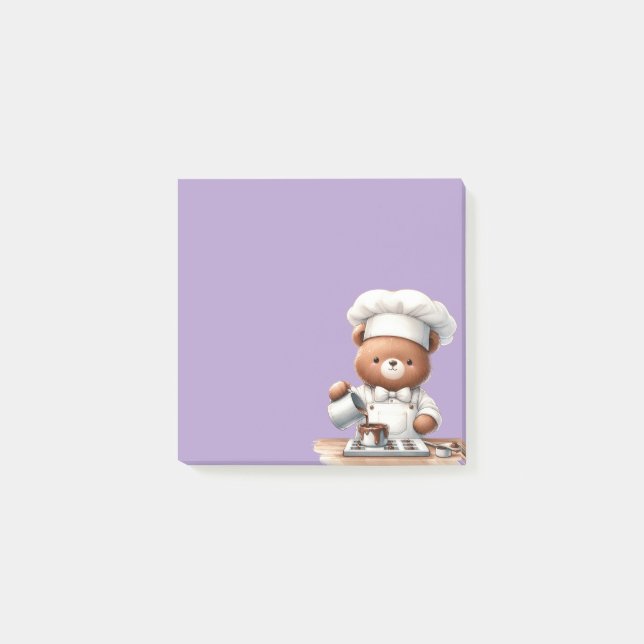 Notas Post-it® Osito chocolatero (Anverso)