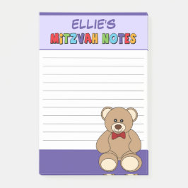Notas Post-it® Ositos de peluche personalizados para Mitzvah Post